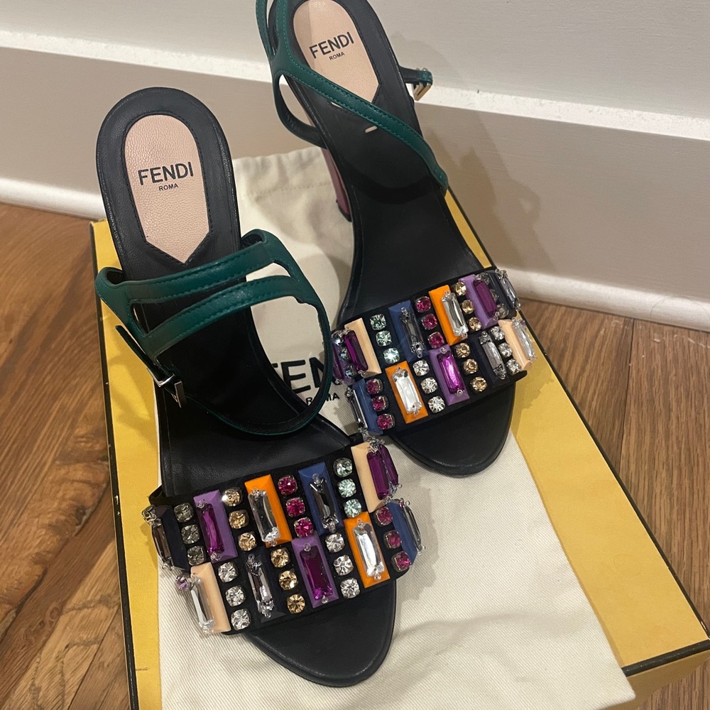 Fendi Colorful Embellished Heels